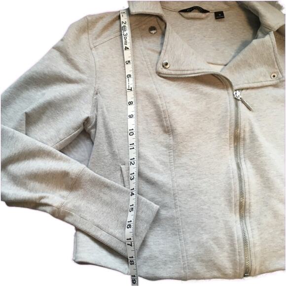 H by Halston Cotton Jersey Cropped Moto Jacket - Picture 14 of 14